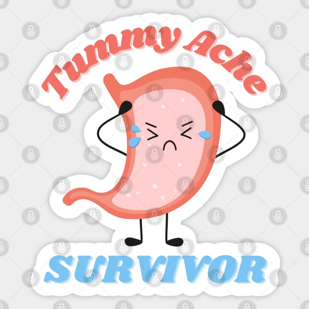 Tummy Ache Survivor Cute Kawaii Sticker by Enriched by Art